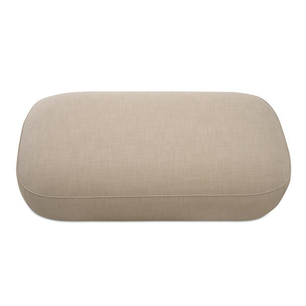Marion Rectangular Ottoman in Beige with Recessed Base