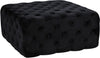 Laurie Ottoman/Bench In Black Velvet