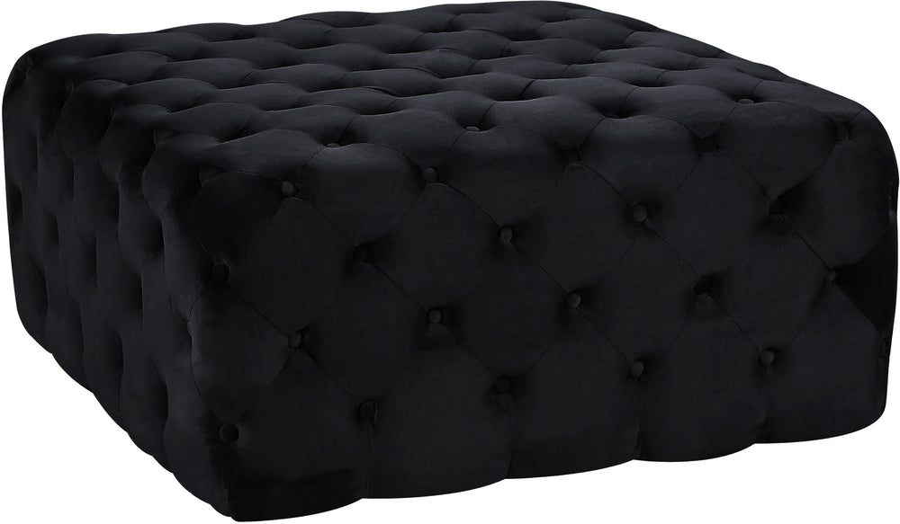 Laurie Ottoman/Bench In Black Velvet