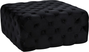 Laurie Ottoman/Bench In Black Velvet