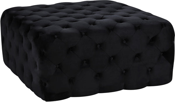 Laurie Ottoman/Bench In Black Velvet