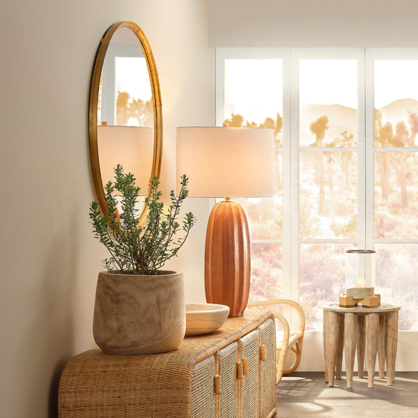 Refined Iron Round Wall Mirror, Gold