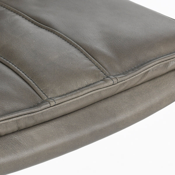 Mayer Leather Counter Stool with Hammered Iron Legs