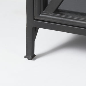 Poppy I 79x16 Black Metal With  Glass Door Sideboard