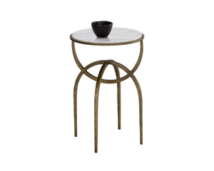 ALICENT END TABLE - WHITE MARBLE