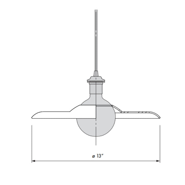 Shade 1-Light Wall Lamp with LED Bulb with Black Wall Hanger