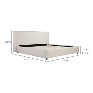 Moe's Samara Queen Bed Linen Upholstered