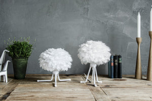 Eos 13" H Table Lamp in White with White Adjustable Base