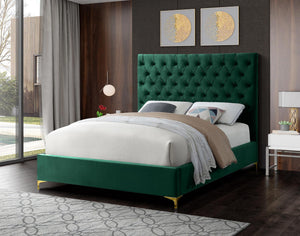 Robin King Bed In Green Velvet