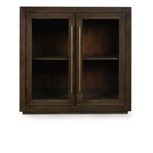 Bradley Solid Wood 2-Door Cabinet with Antique Brass Hardware