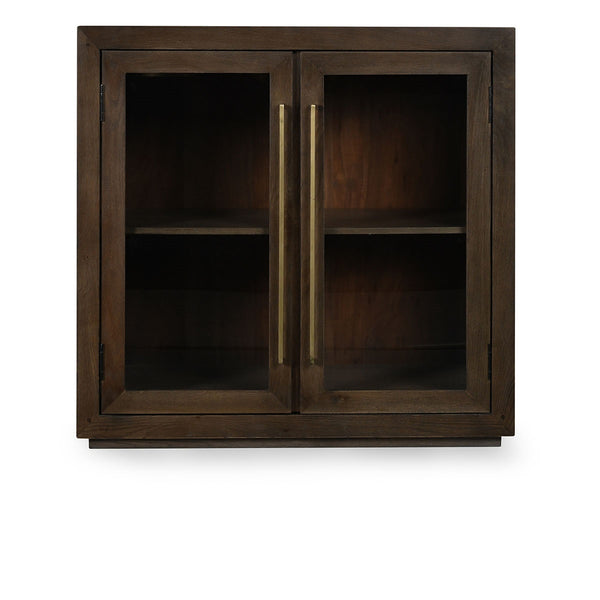 Bradley Solid Wood 2-Door Cabinet with Antique Brass Hardware