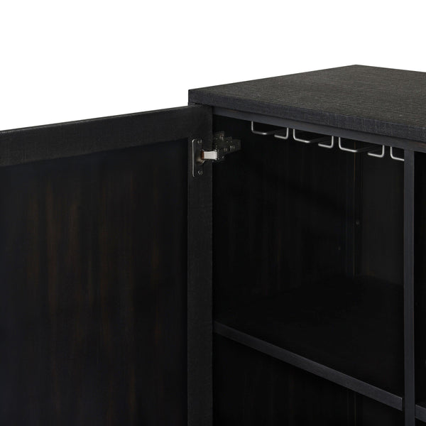 Cressida Bar Cabinet - Black Linen