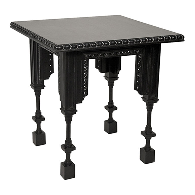 Luxor Side Table, Hand Rubbed Black