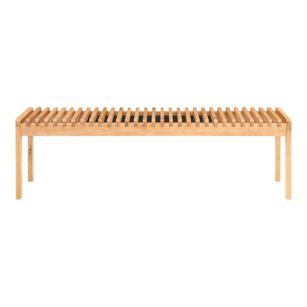 Moe's Rohe Bench Natural Oak with Slat Detailing