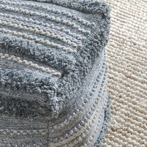 Performance Elko Pouf - Handwoven Blue Multi