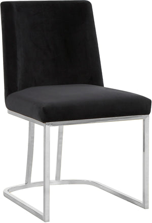 Rick Dining Chair In Black Velvet and Chrome