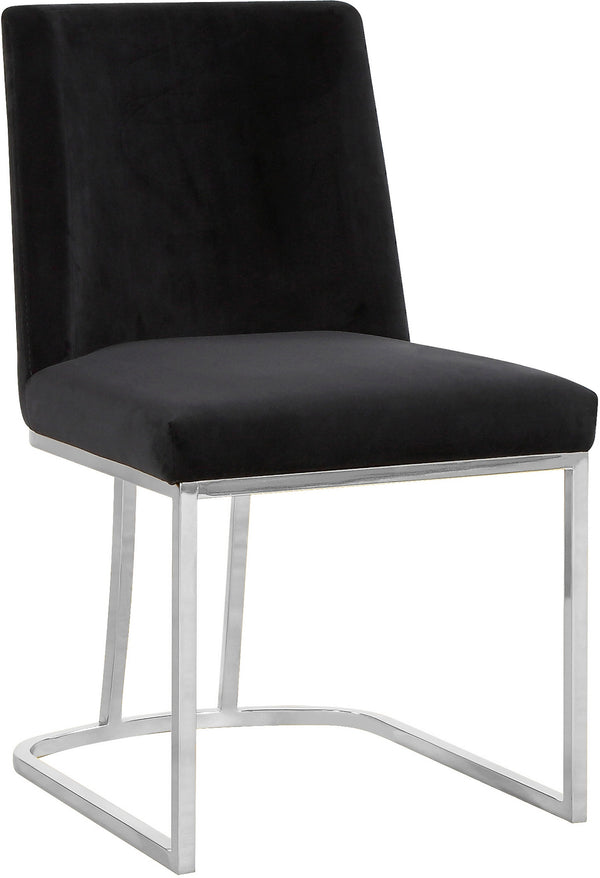 Rick Dining Chair In Black Velvet and Chrome
