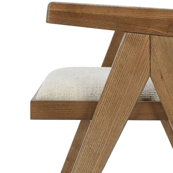 Dolton Upholstered Dining Armchair - Solid Wood Frame