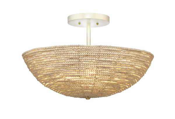  Tsunami Wood Beaded Semi Flush Mount