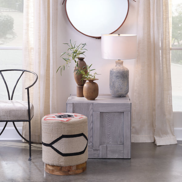 Blaire Ceramic Table Lamp, Grey