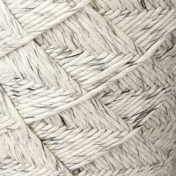 Esfera 17.7L x 15.7W x 15.7H Beige Chevron Woven Round Pouf