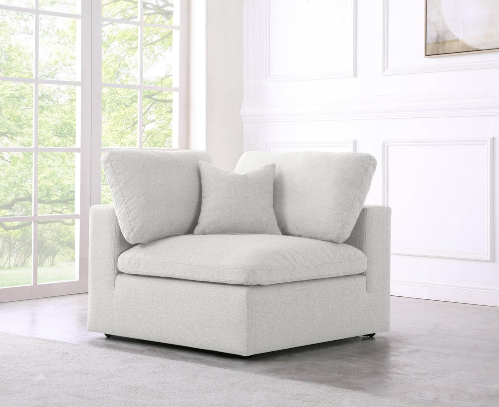 Carmen Cloud Corner Chair In Cream Linen Fabric