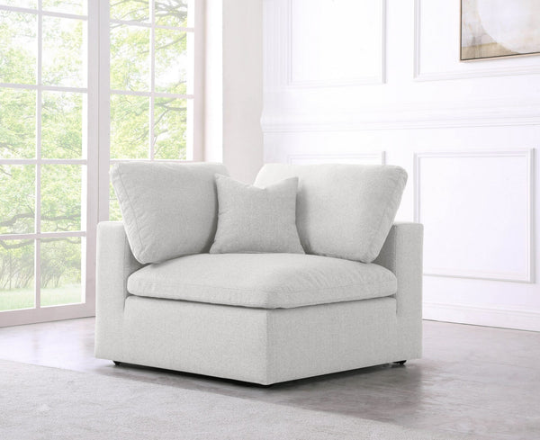 Carmen Cloud Corner Chair In Cream Linen Fabric