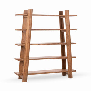 Pomona Solid Wood Bookshelf in Golden Wheat Finish
