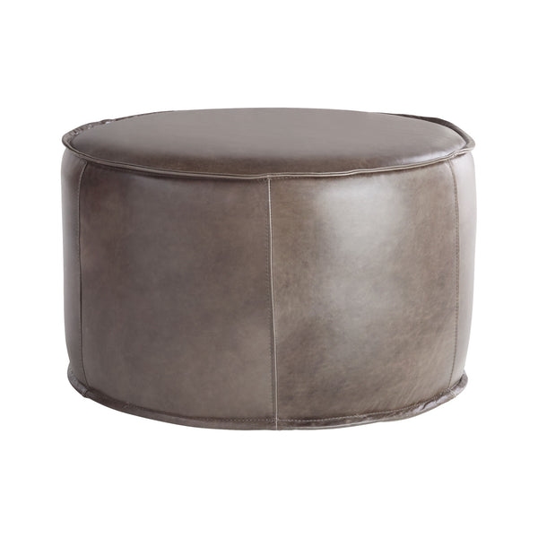 Lusso | Round Pouf - Grey