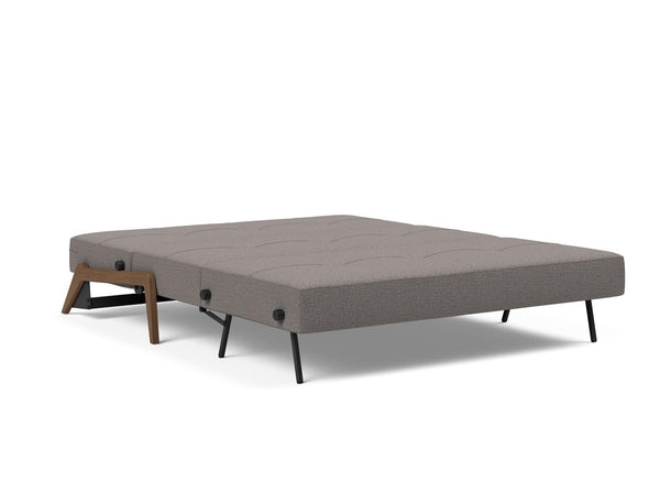 CUBED QUEEN SOFA BED in MIXED DANCE GREY FABRIC WITH Dark Wood LEGS 521