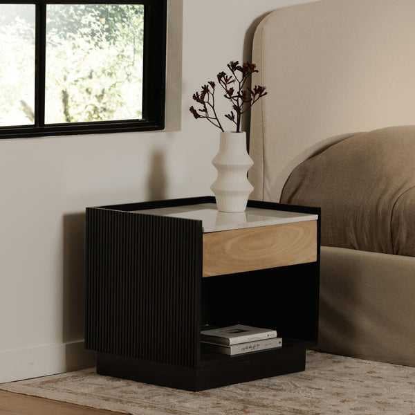 Carter Nightstand with Marble Top