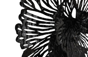 Flower Wall Art, Smallall, Black, Metal