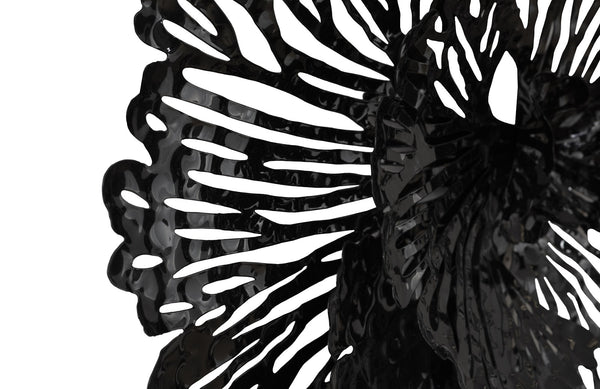 Flower Wall Art, Smallall, Black, Metal