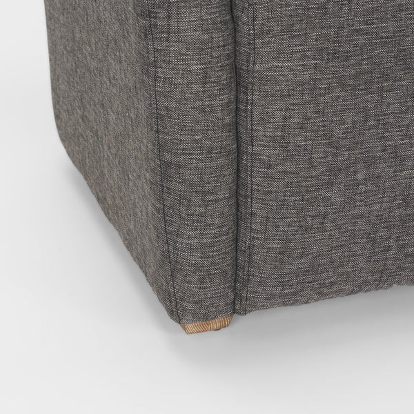 Dunstan Accent Chair Upholstered Gray Twill Fabric and Medium Brown Wood Feet