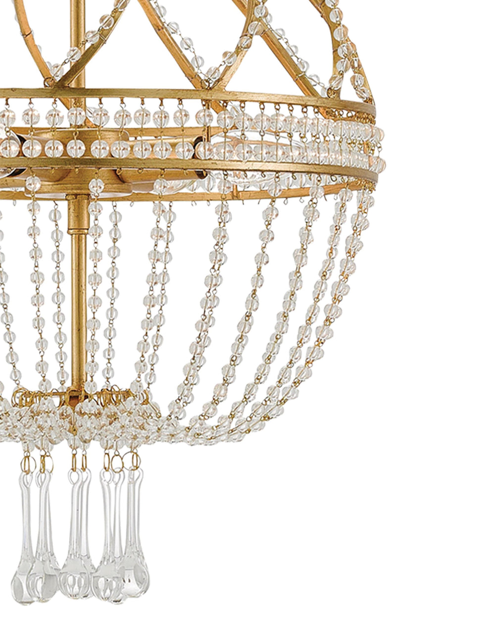 Ingénue Gold Chandelier In Antique Gold Leaf