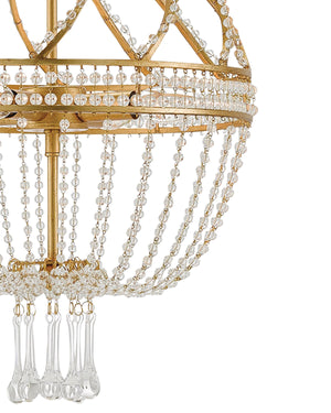 Ingénue Gold Chandelier In Antique Gold Leaf