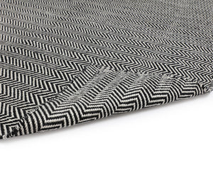 CUSCO HAND-WOVEN RUG - BLACK / WHITE - 8' X 10'