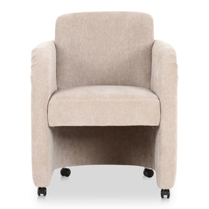 Moe's Mesto Rolling Dining Chair in Taupe