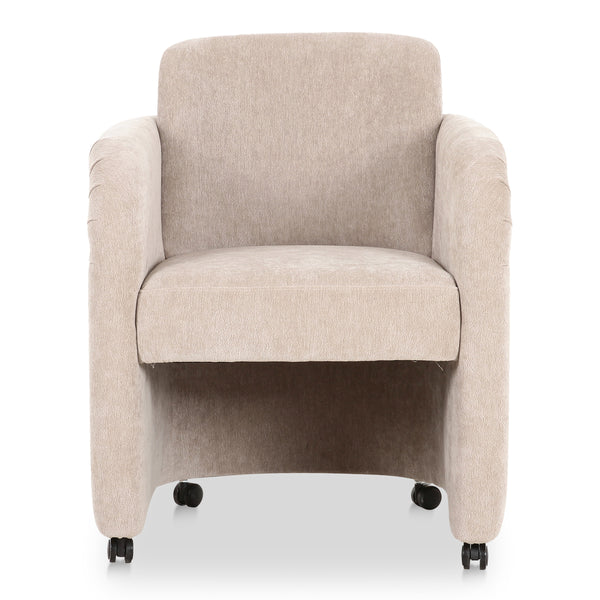 Moe's Mesto Rolling Dining Chair in Taupe