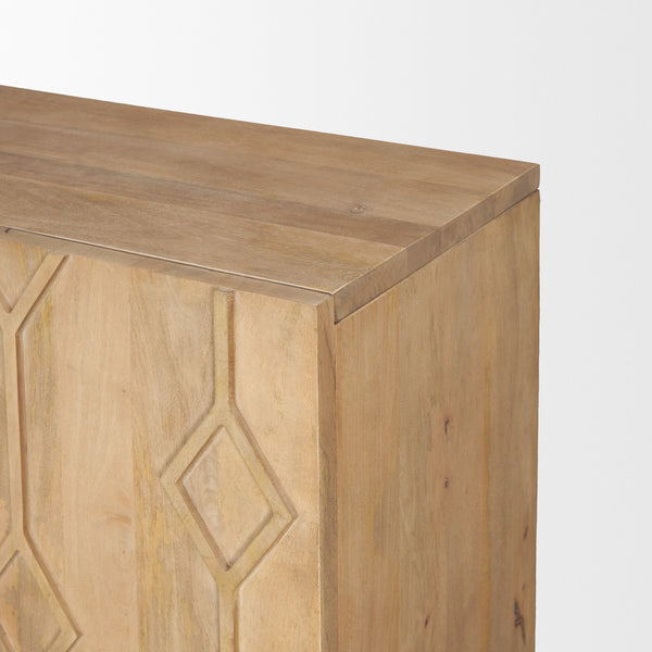 Heera Light Brown Diamond Motif w/ Shelf Accent Cabinet
