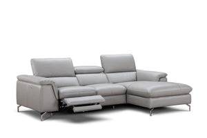 Tate Premium Leather Sectional in Right Hand Facing Chaise