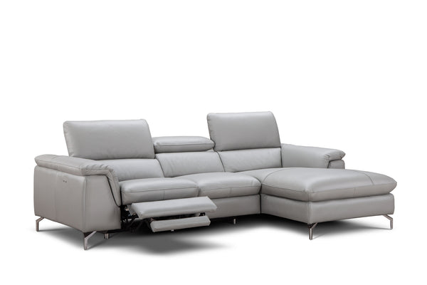 Tate Premium Leather Sectional in Right Hand Facing Chaise