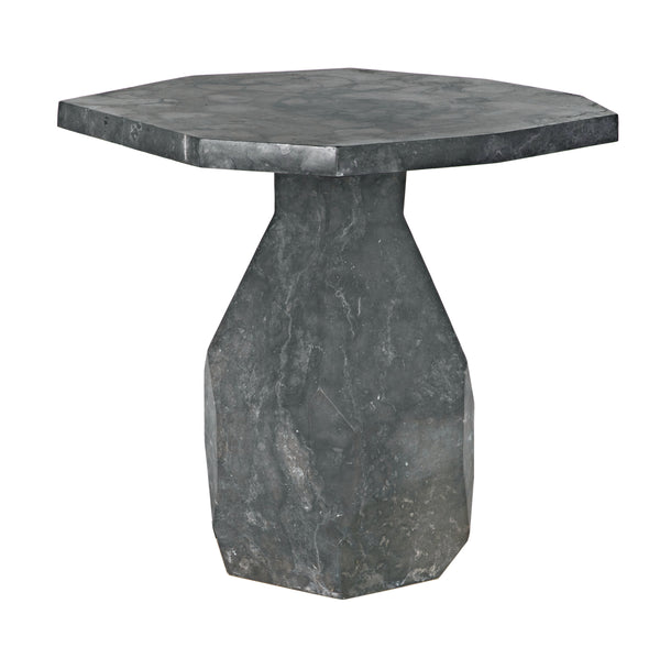 Polyhedron Black Marble Side Table