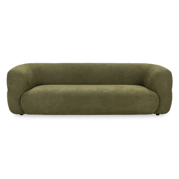 Faris Upholstered Sofa in Dark Olive with Plush Comfort
