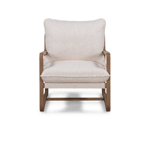 Mariah Upholstered Accent Chair with Wood Frame - Natural