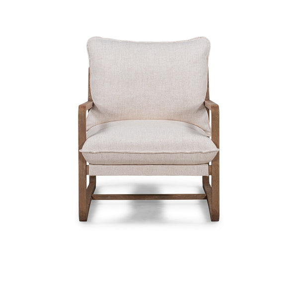 Mariah Upholstered Accent Chair with Wood Frame - Natural