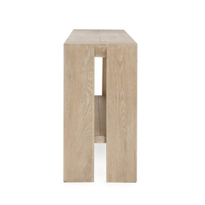 Troy Solid Wood Rectangle Console Table in Aged Cream