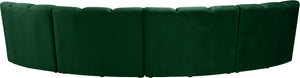Lynda 4pc. Modular Sectional In Green Velvet