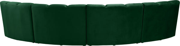 Lynda 4pc. Modular Sectional In Green Velvet