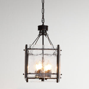 Glenn Small Square Metal 4-Light Chandelier, Bronze